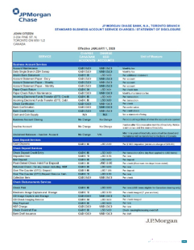 Download Canada JP Morgan Chase bank statement word
